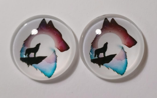 20mm Animal Silhouette with Background image in Glass, Glue on - See Color Options