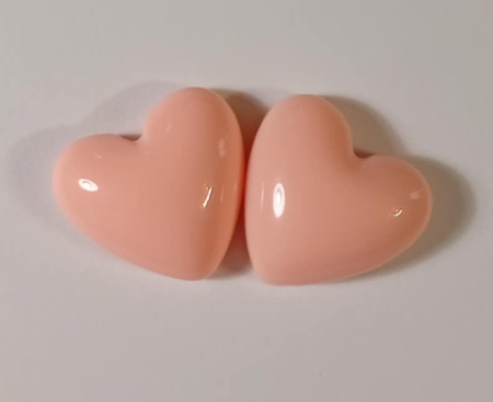 Gemmes en résine brillantes à coller en forme de cœur de 20 mm, vendues par paire - Voir les options de couleur