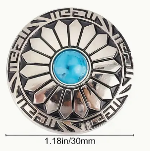 30mm Turquoise Center Concho, Screw Back