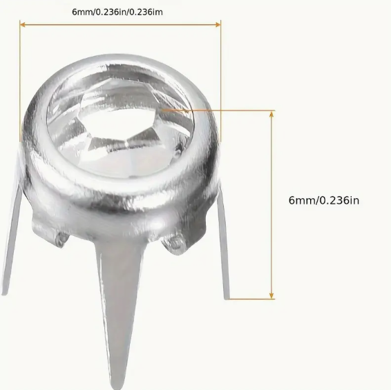 6mm White Bronze Nail Head Studs, Claw Back