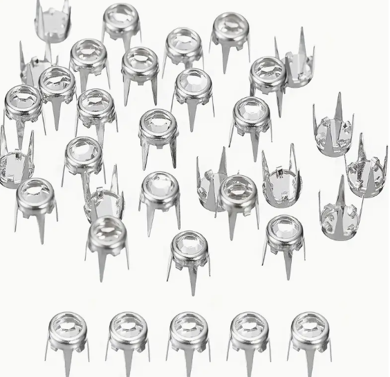 6mm White Bronze Nail Head Studs, Claw Back