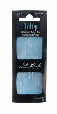 Beading Needles Gold Eye 7pcs Size 12