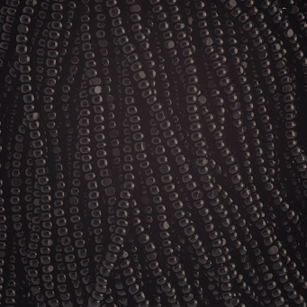 Czech Seed Bead 11/0 Charlotte Cut Opaque Black, Strung