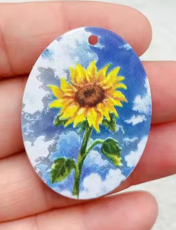 40*29mm Acrylic Textured Flowers - See Color Options