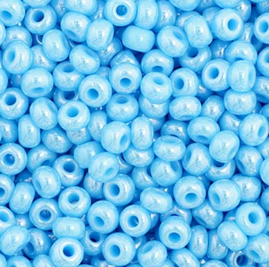 11/0 Preciosa Seed Beads Opaque Light Blue Luster