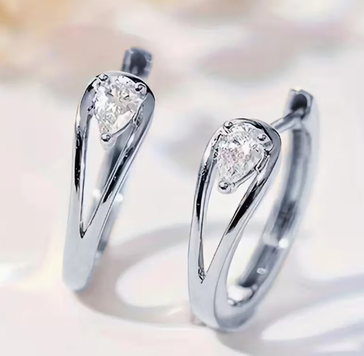 14mm 14k Gold Plated Hugger Hoop with Gem