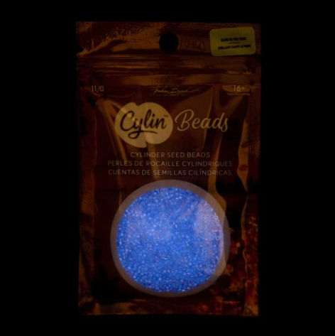 11/0 Cylin Bead, 25g Bag, Glow in Dark AB - Violet