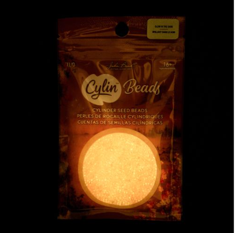 11/0 Cylin Bead, 25g Bag, Glow in Dark - Coral