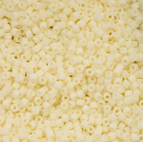 11/0 Cylin Bead, 25g Bag, Matte Macaron - Cream
