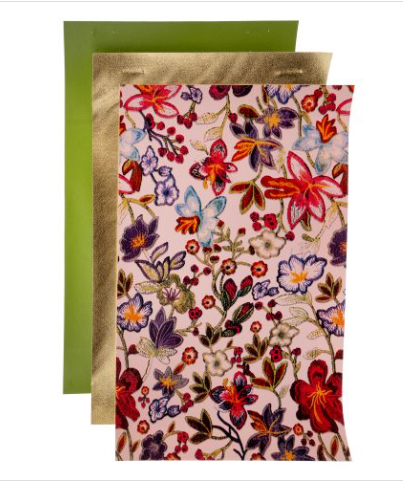 PrettyBack Faux Leather Sheet 5x8in Floral/Green/Gold 3pcs