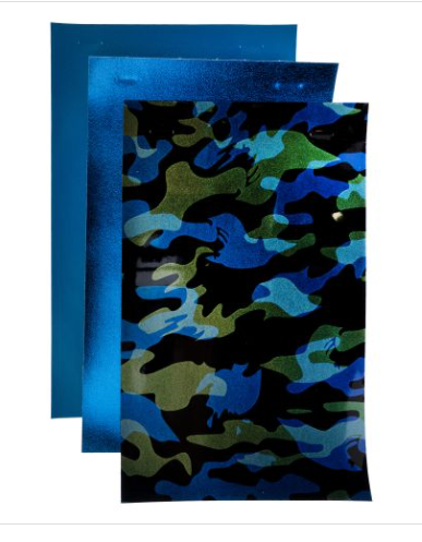 PrettyBack Faux Leather Sheet 5x8in Animal Print/Dark Blue/Bright Blue 3pcs