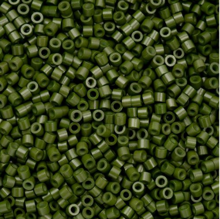 11/0 Cylin Bead, 25g Bag, Opaque Green Avocado