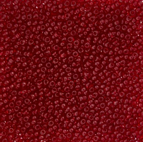 10/0 Preciosa Seed Beads, Natural Transparent Dark Red