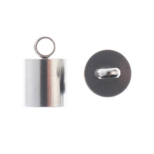 Stainless Steel End Cap 12x8mm, 6pcs