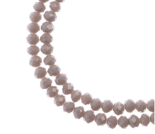 Crystal Lane Rondelle 2 Strand 7in (apx110pcs) 3x4mm Opaque Grey