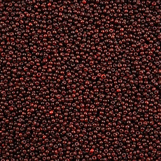 11/0 Preciosa Seed Beads Opaque Travertine on Red