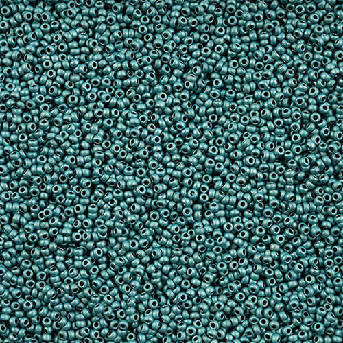 11/0 Preciosa Seed Beads Aqua Terra Metallic Matt