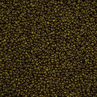 11/0 Preciosa Seed Beads Opaque Travertine on Green