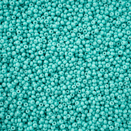 Perlas de semilla Preciosa 11/0 teñidas con tiza turquesa Solgel, frasco de 23 g