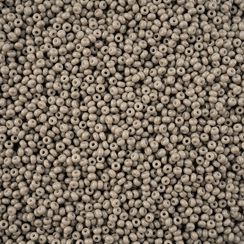 Perles de rocaille Preciosa 11/0 Solgel teintées à la craie grise, flacon de 23 g