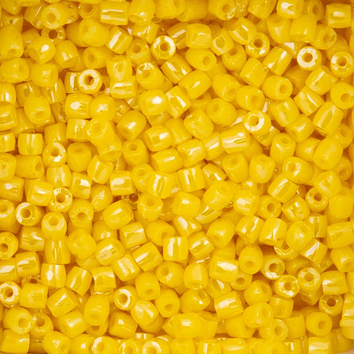 9/0 3Cut Czech Seed Beads, 13g vial, Opaque Yellow Luster