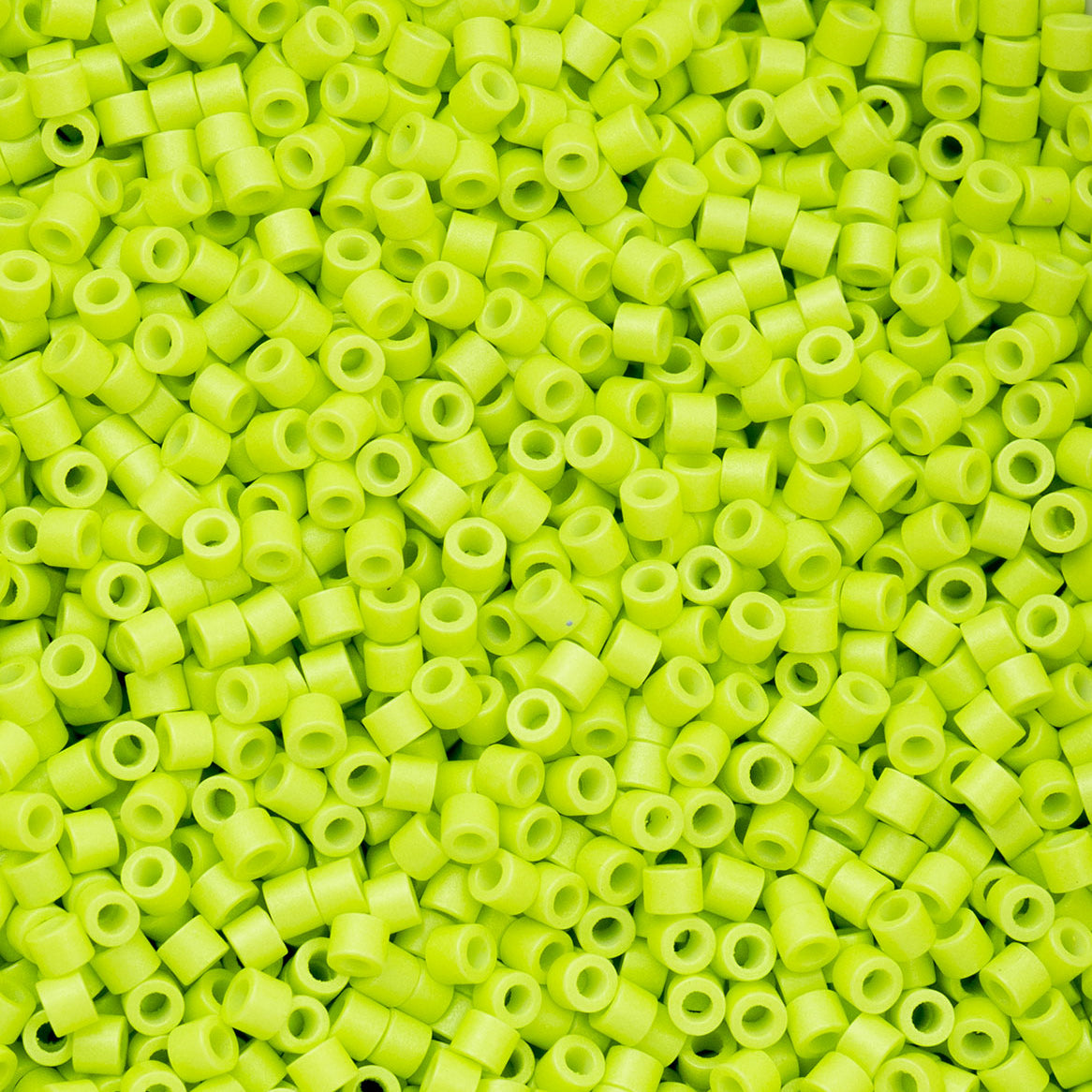 11/0 Cylin Bead, 25g Bag, Opaque Chartreuse