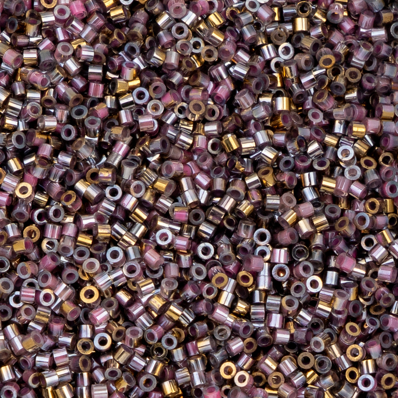 11/0 Cylin Bead, 25g Bag, Gilded Halo Rose
