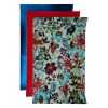 PrettyBack Faux Leather Sheet 5x8in Floral/Bright Blue/Red 3pcs