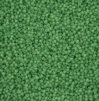 11/0 Preciosa Seed Beads Alabaster Dark Green Solgel