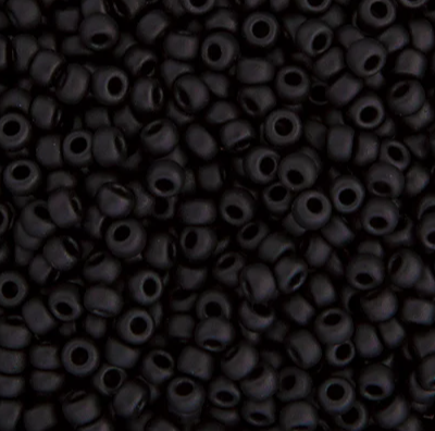 Miyuki Seed Bead 15/0 Black Matte, 23g Vial