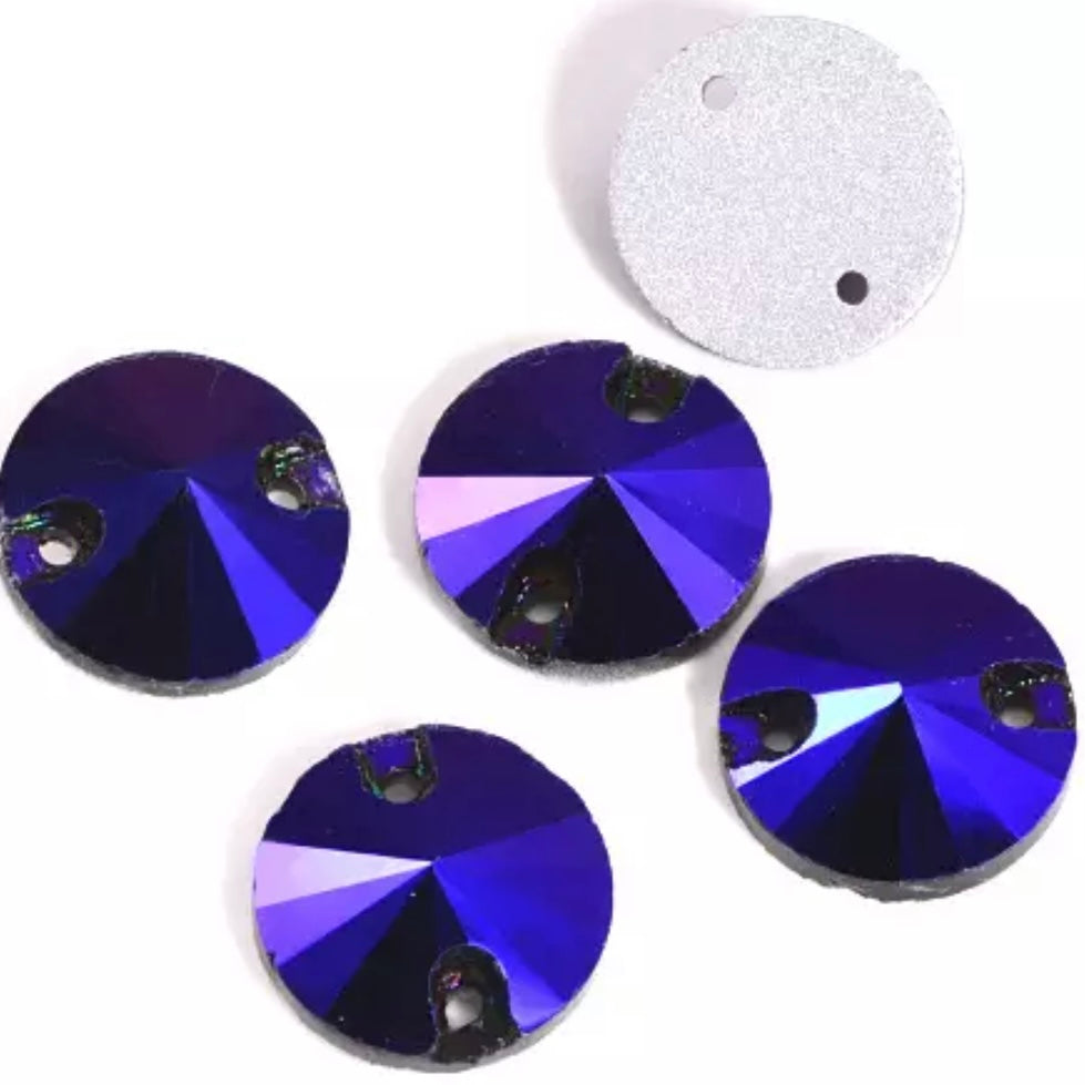 16mm Glass Rivoli Sew On -See Color Options