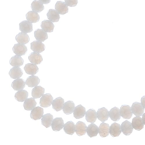 Crystal Lane Rondelle 2 Strand 7in (apx110pcs) 3x4mm Opaque White Matte AB