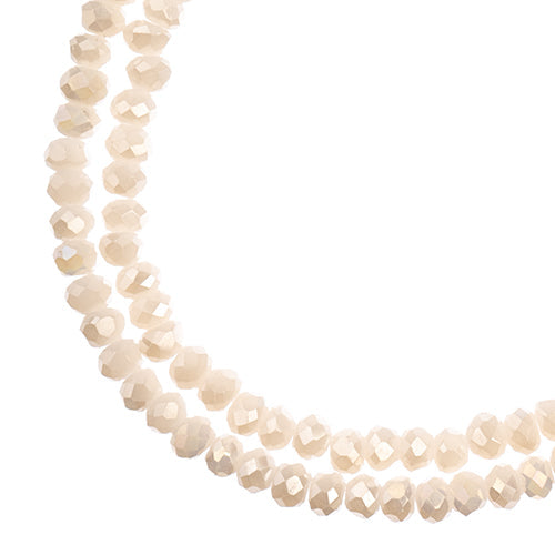 Crystal Lane Rondelle 2 Strand 7in (apx110pcs) 3x4mm Opaque Cream AB