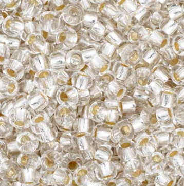Perles de rocaille Preciosa 11/0, cristal doublé argent