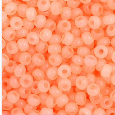 Perlas de semilla Preciosa 11/0 color melocotón perla AB, bolsas de 23 g o ensartadas