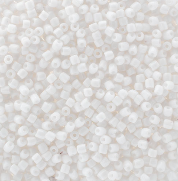 3-Cut 9/0 Czech Seed Beads Opaque White, 22g Vial