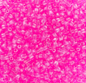 3-Cut 9/0 Czech Seed Beads Transparent Rose C/L, 22g Vial