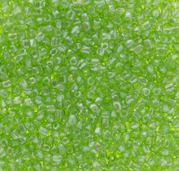 Cuentas de semillas checas de 3 cortes, 9/0, con brillo verde claro transparente, bolsa de 22 g o ensartadas