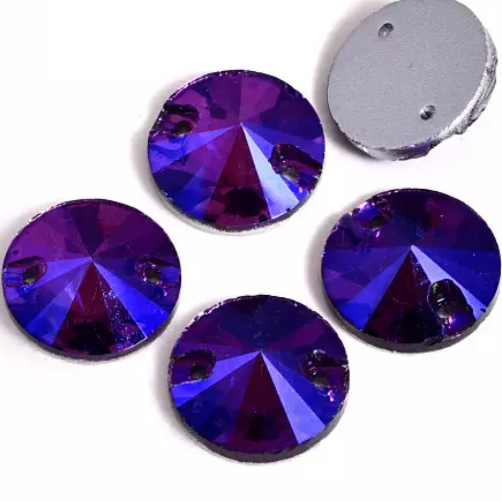 16mm Glass Rivoli Sew On -See Color Options