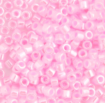 Frasco de 5,2 g teñido con revestimiento de Ceilán rosa cristal claro 11/0 RD n.º 0244 de Delica