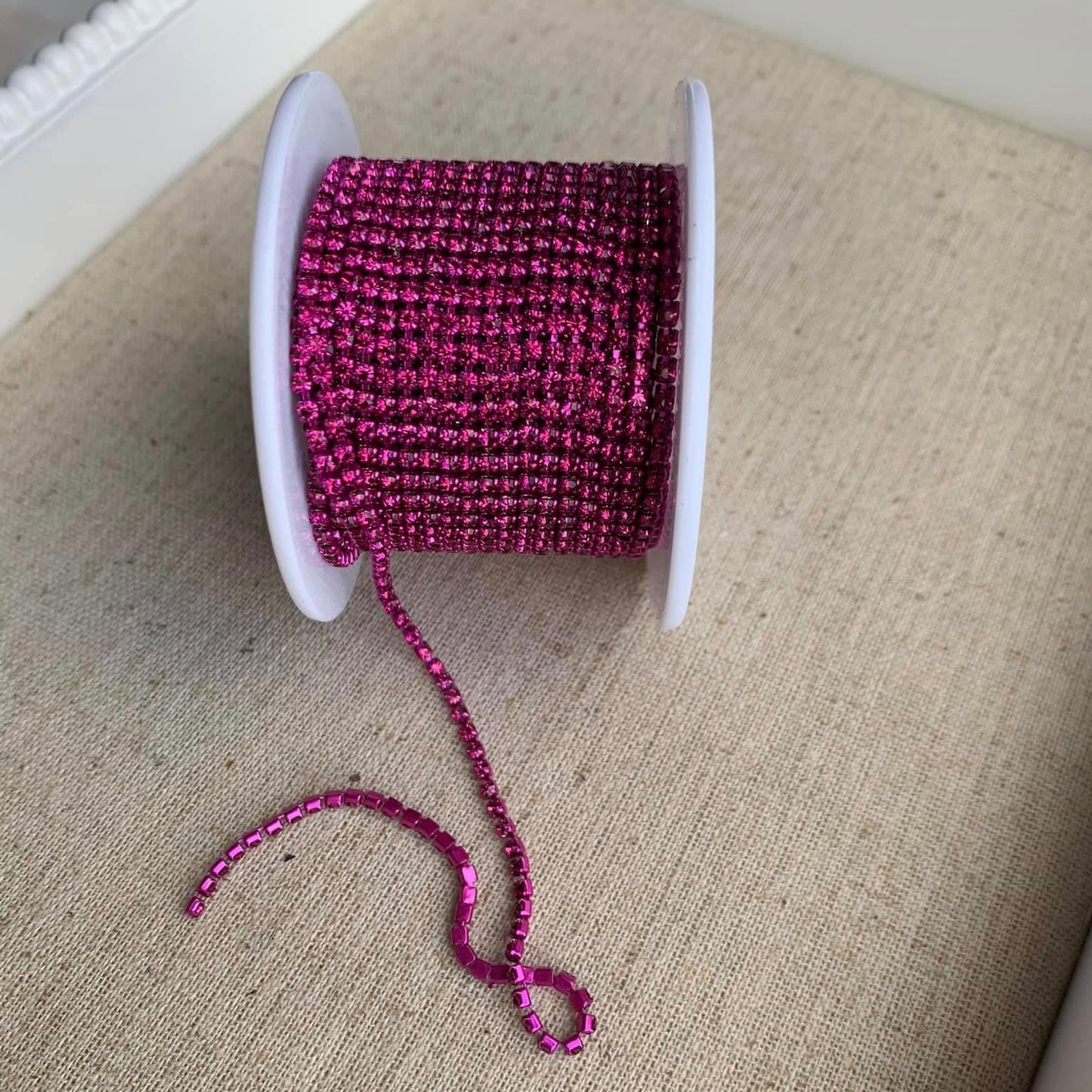 1 Yard SS6 Colorful Base, Metal Rhinestone Chain Banding - See Color Options