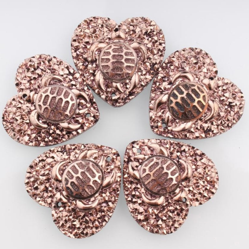 25mm Turtle AB, Heart, Resin, Sew On - See Color Options