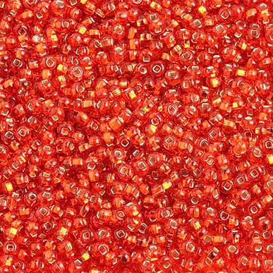 10/0 Preciosa Seed Beads Orange Silver Lined