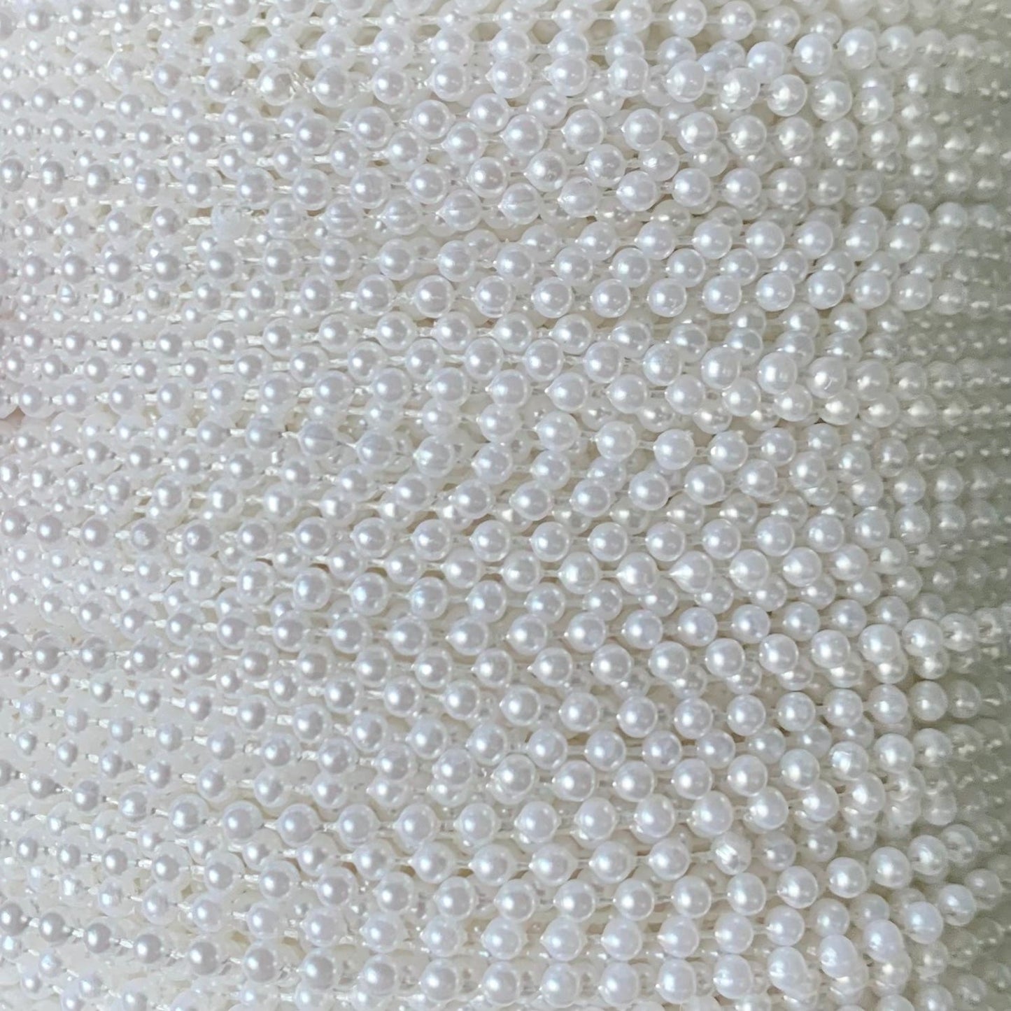 1 Yard 2.5mm Pearls Fused White Banding
