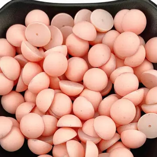 12mm Matte Round Dome, Glue On, Resin Gems, Sold in Pairs - See Color Options