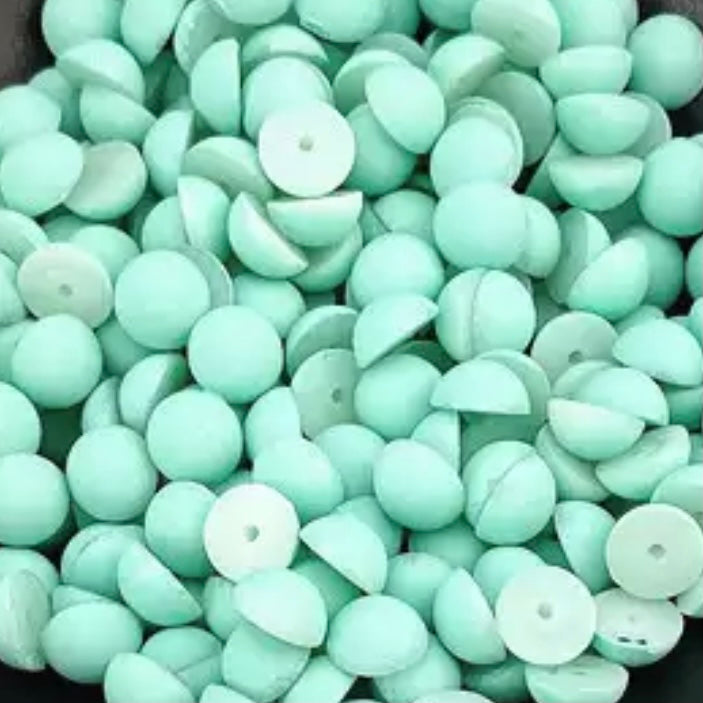 12mm Matte Round Dome, Glue On, Resin Gems, Sold in Pairs - See Color Options