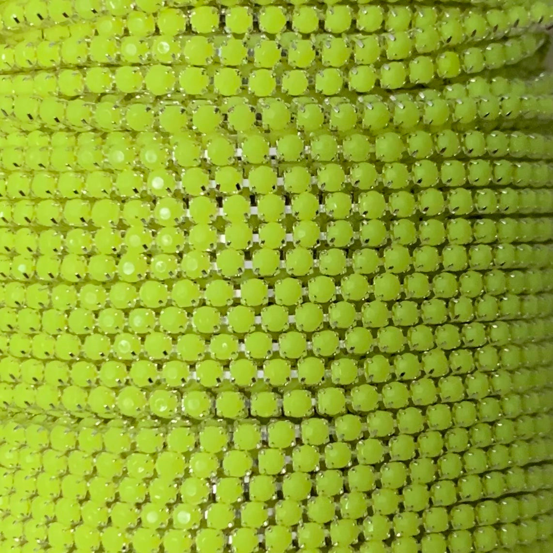 1 Yard SS6 Silver Base Acrylic Stone, Metal Chain Banding - See Color Options