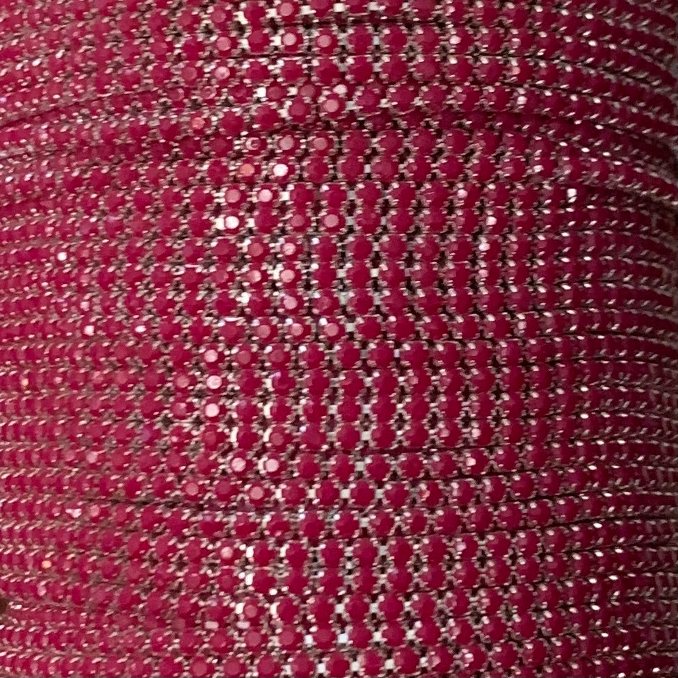 1 Yard SS6 Silver Base Acrylic Stone, Metal Chain Banding - See Color Options