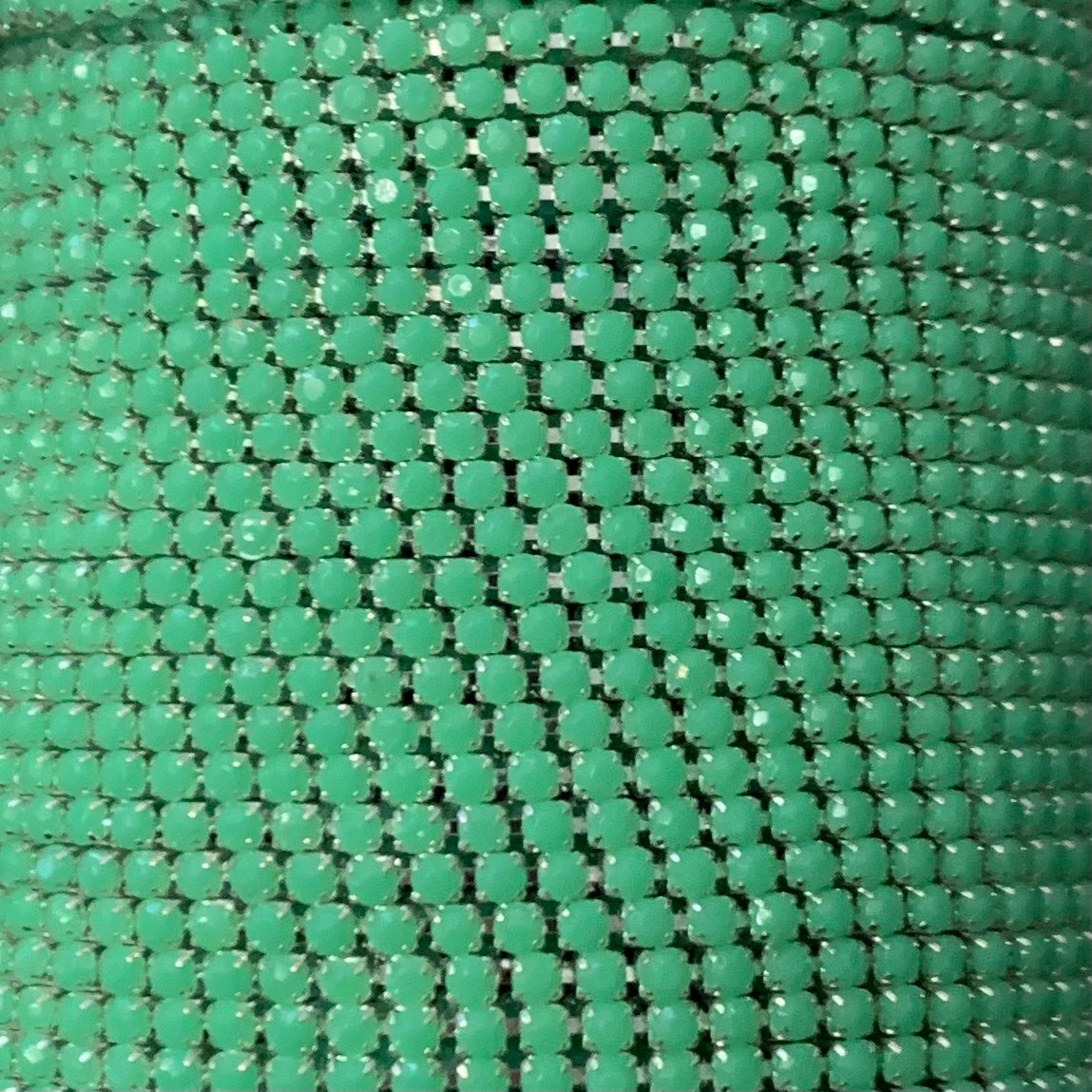 1 Yard SS6 Silver Base Acrylic Stone, Metal Chain Banding - See Color Options