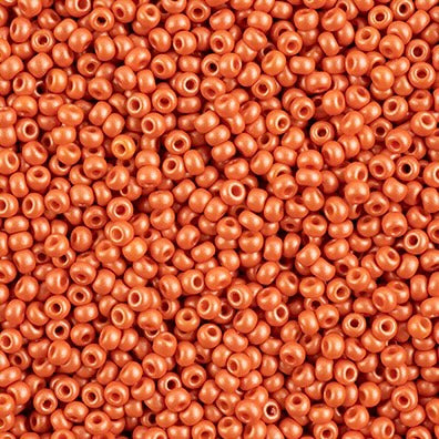 8/0 Preciosa Permalux Seed Beads Dyed Chalk Orange, 23g Vial